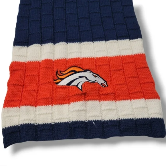Broncos Scarf NFL Denver Broncos Football Team Logo Winter Knit Scarf Embroidery - Picture 3 of 5